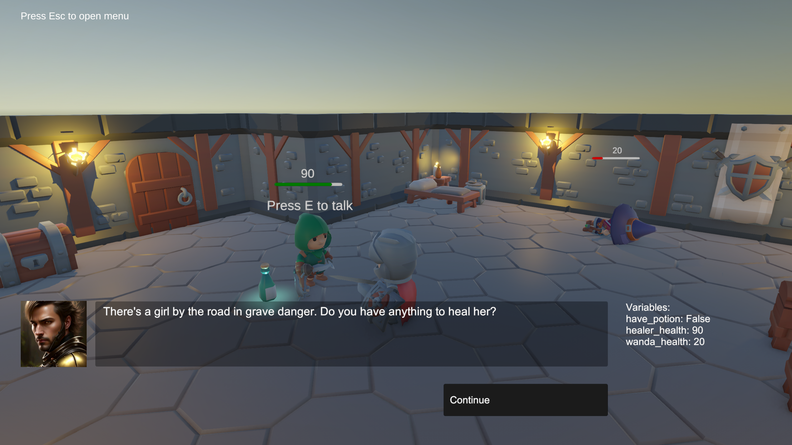 Screenshot from the Unity example.